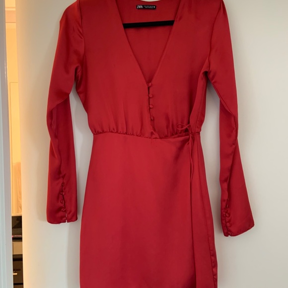 Satin Effect Wrap Dress - Picture 2 of 3